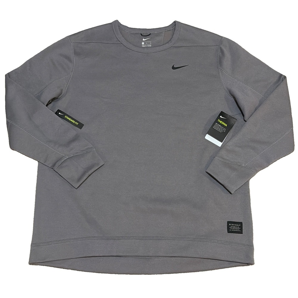Nike Golf Men's XL Therma Repel Crewneck Pullover Gray Soft Water Repel NWT
